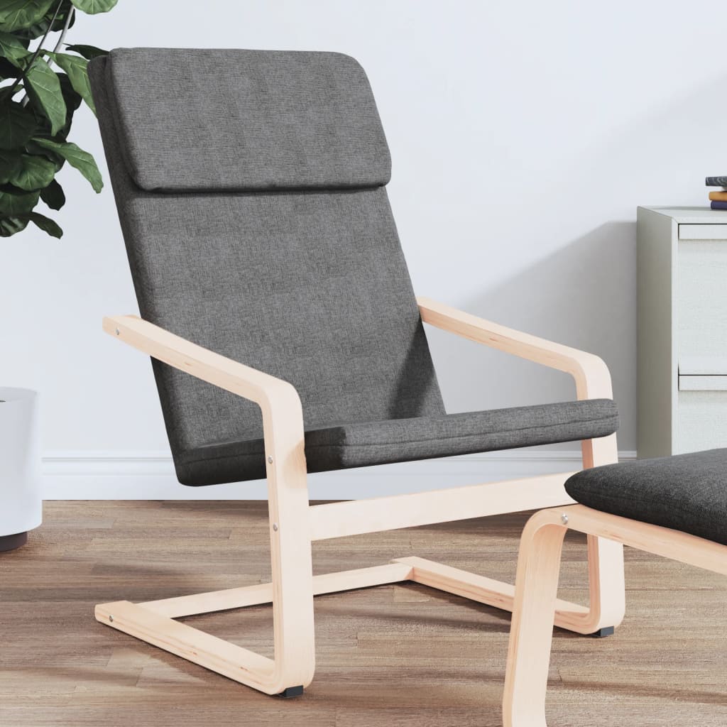 Lounge chair, dark grey, fabric