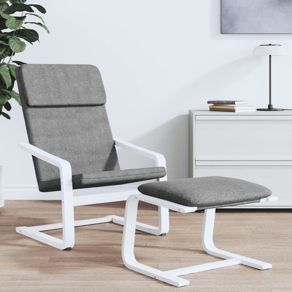 Footrest, dark grey, 51x41x40cm, fabric
