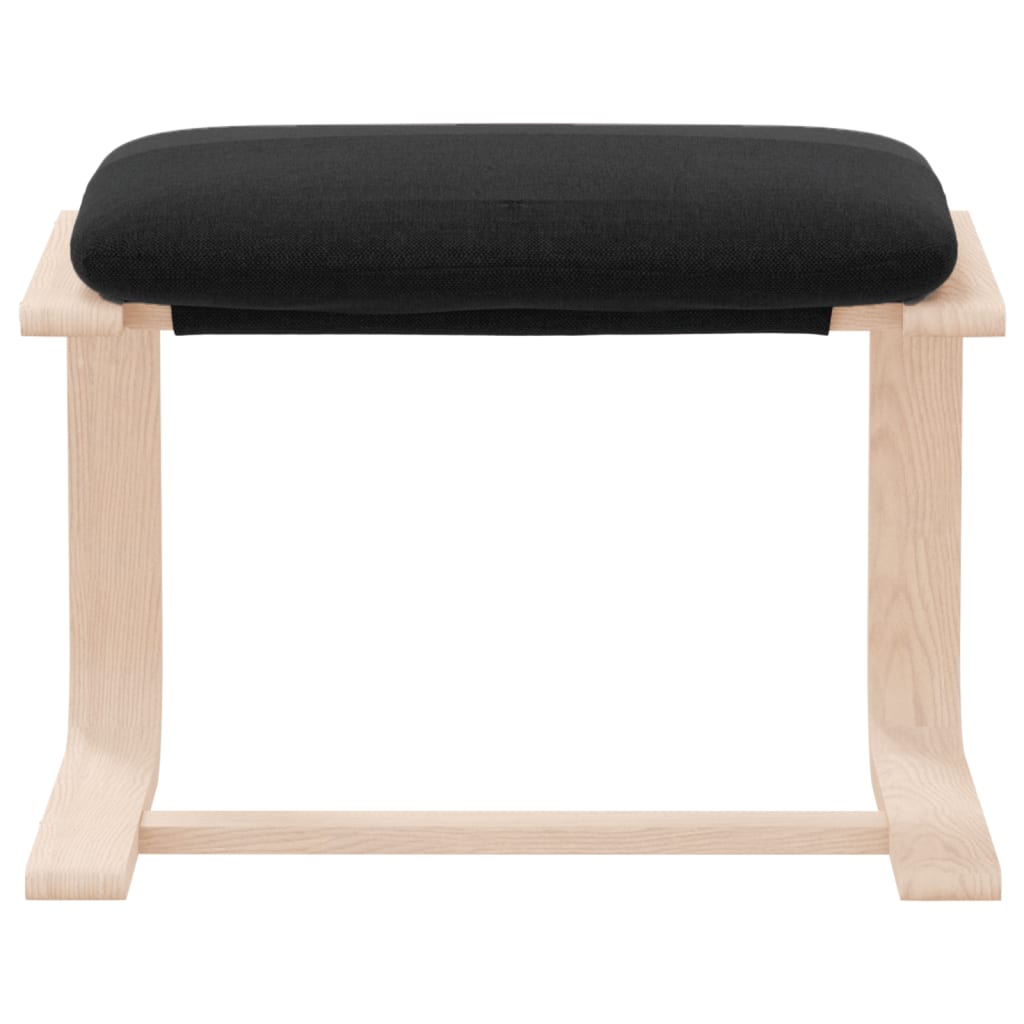 Footstool, black, 51x41x40cm, fabric
