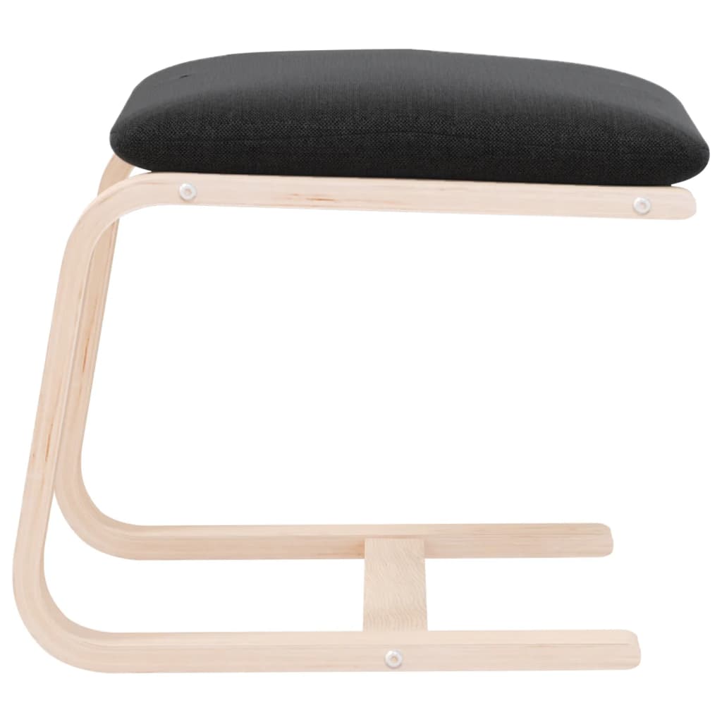 Footstool, black, 51x41x40cm, fabric