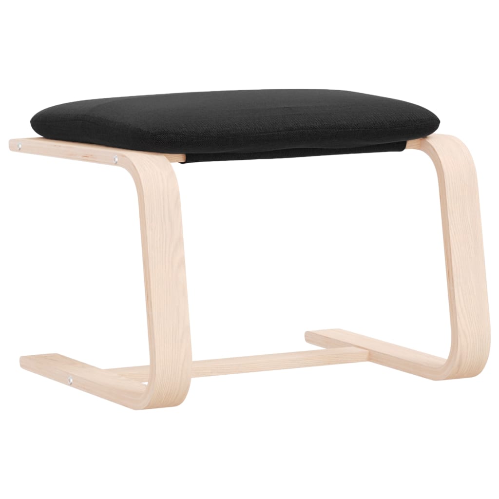Footstool, black, 51x41x40cm, fabric