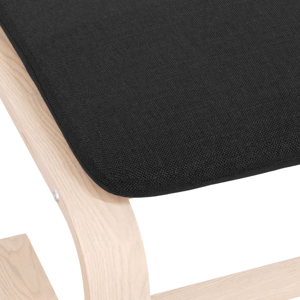 Footstool, black, 51x41x40cm, fabric