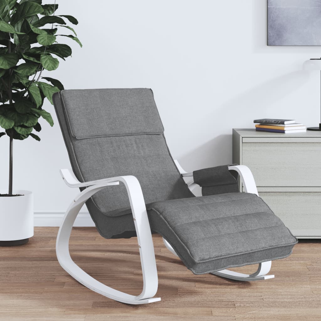 Rocking chair, dark grey, fabric
