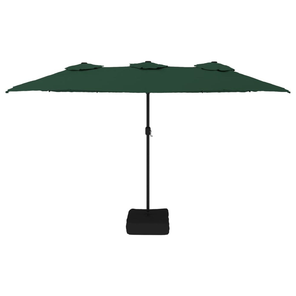 Double sun umbrella, green, 449x265cm