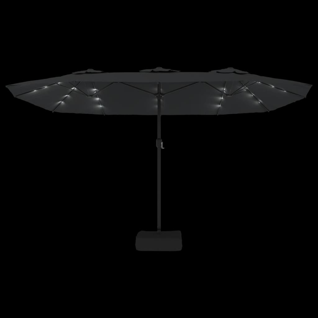 Sodo skėtis LED CLIFTON, antracitinė, 449x265x245cm