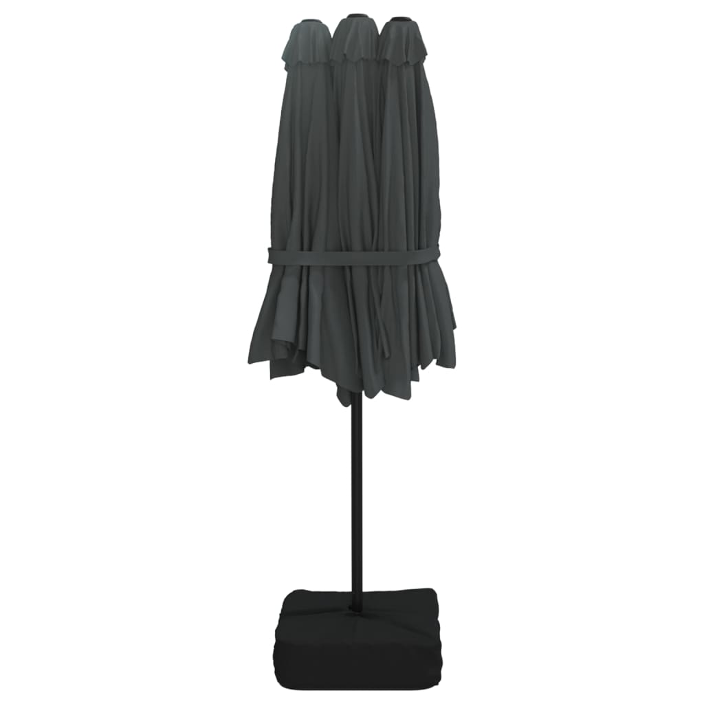 Sodo skėtis LED CLIFTON, antracitinė, 449x265x245cm