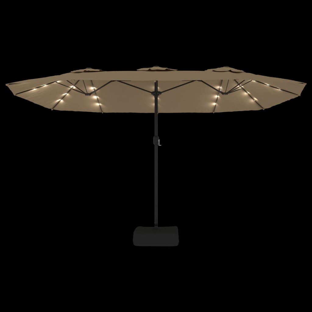 Sodo skėtis LED CLINT, taupe, 449x265x245cm