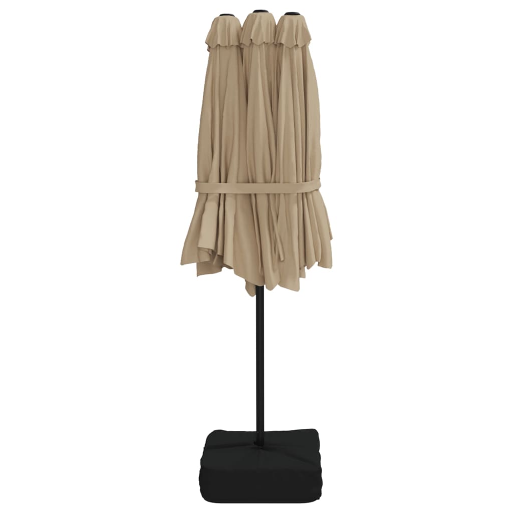 Sodo skėtis LED CLINT, taupe, 449x265x245cm