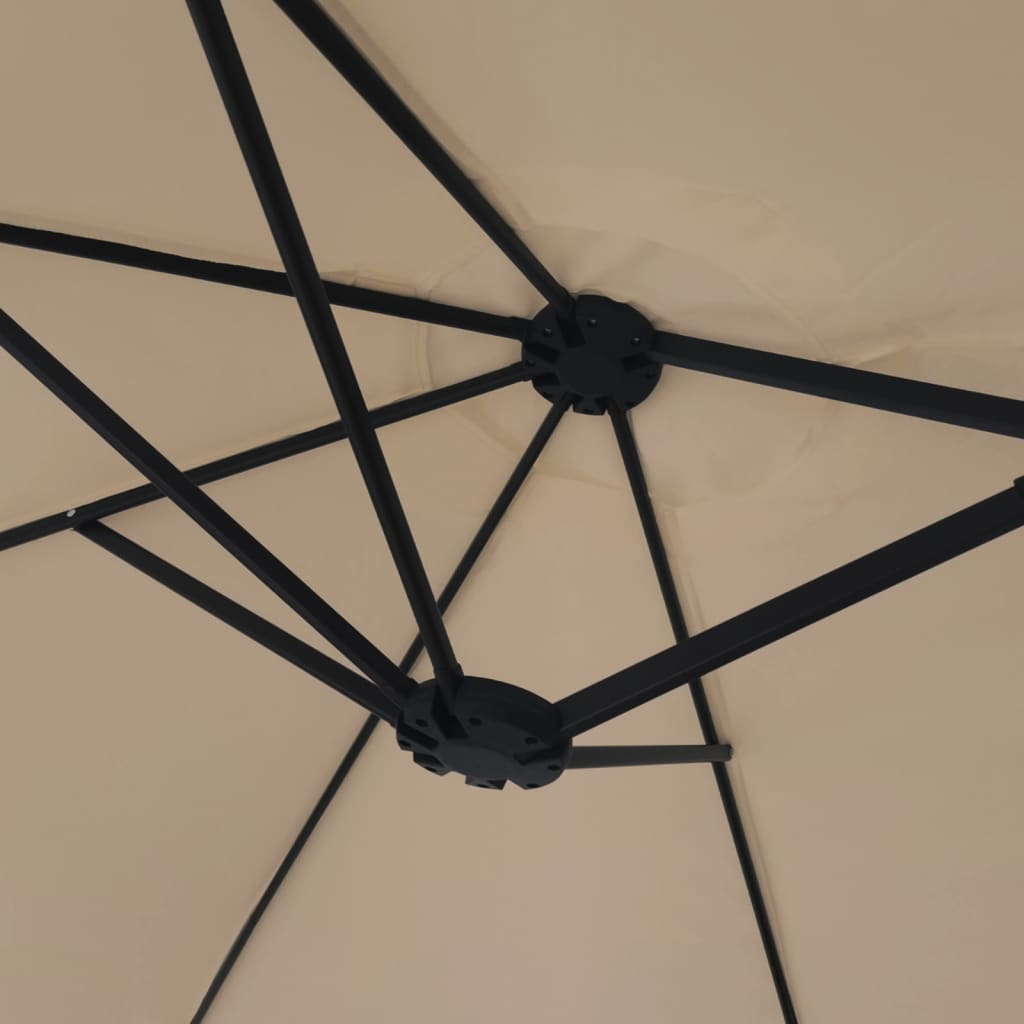 Sodo skėtis LED CLINT, taupe, 449x265x245cm