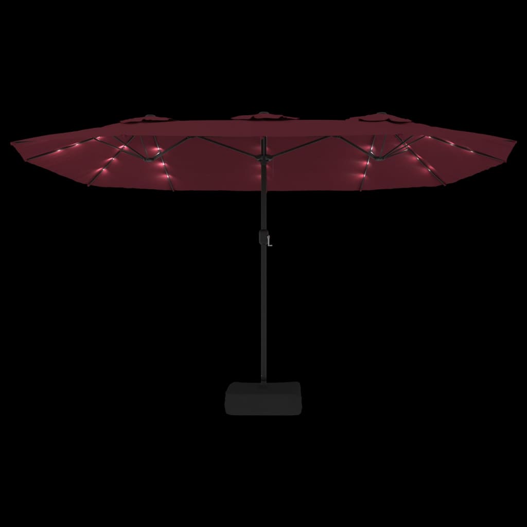 Sodo skėtis LED DARBY, raudona, 449x265cm
