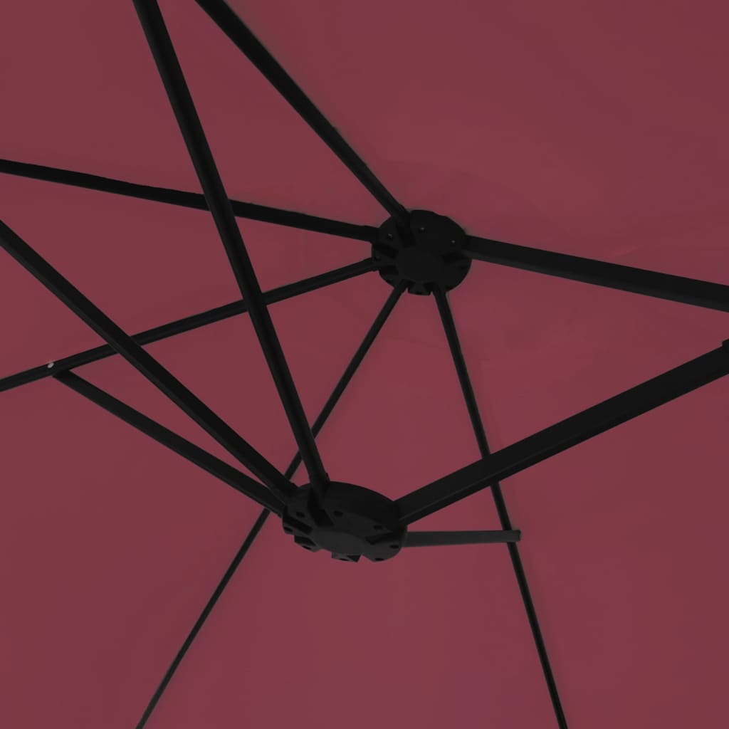 Sodo skėtis LED DARBY, raudona, 449x265cm