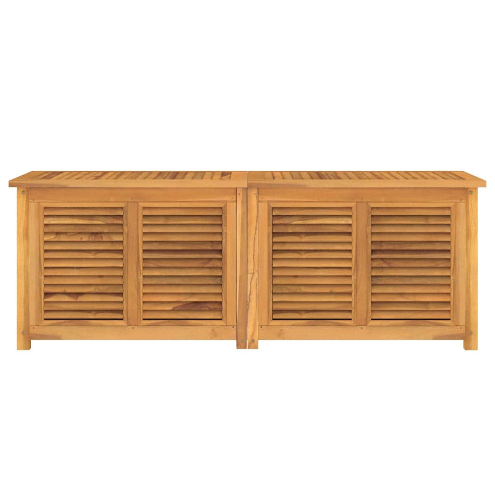 Garden storage box with bag, 150x50x55cm, solid teak wood