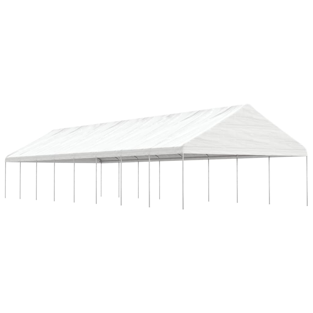 Gazebo with roof DRIFT, white, 17.84x5.88m