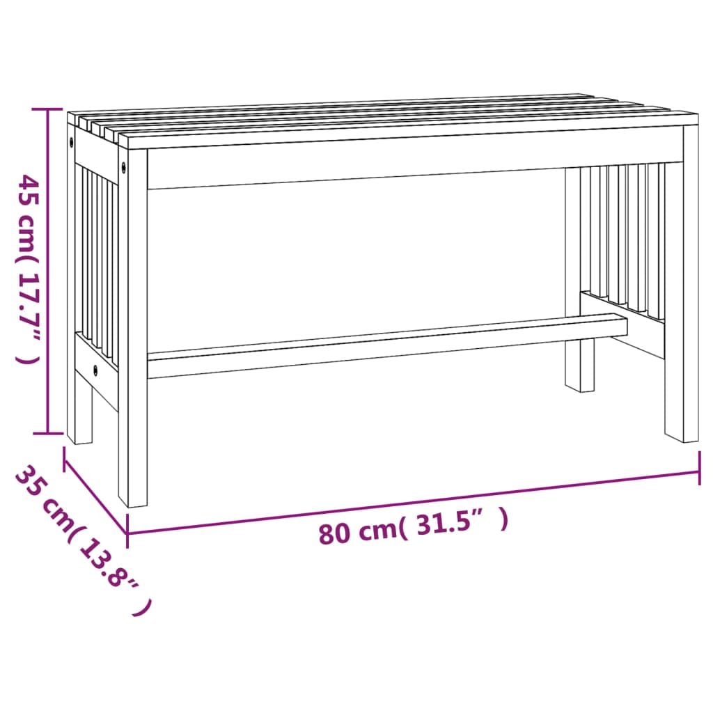 Sodo suoliukas, 80cm, eukalipto medienos masyvas