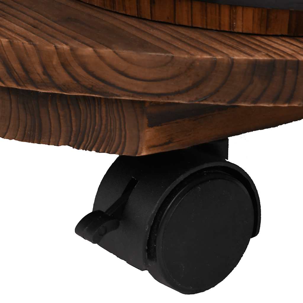 Water fountain with pump/wheels, 55x55x80cm, solid spruce