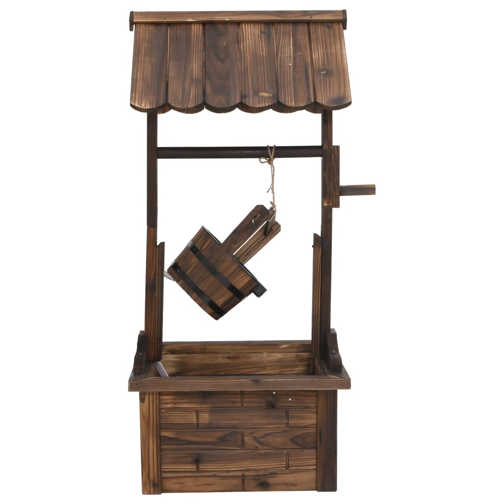 Fountain - wishing well with pump, 57x50x112cm, solid spruce