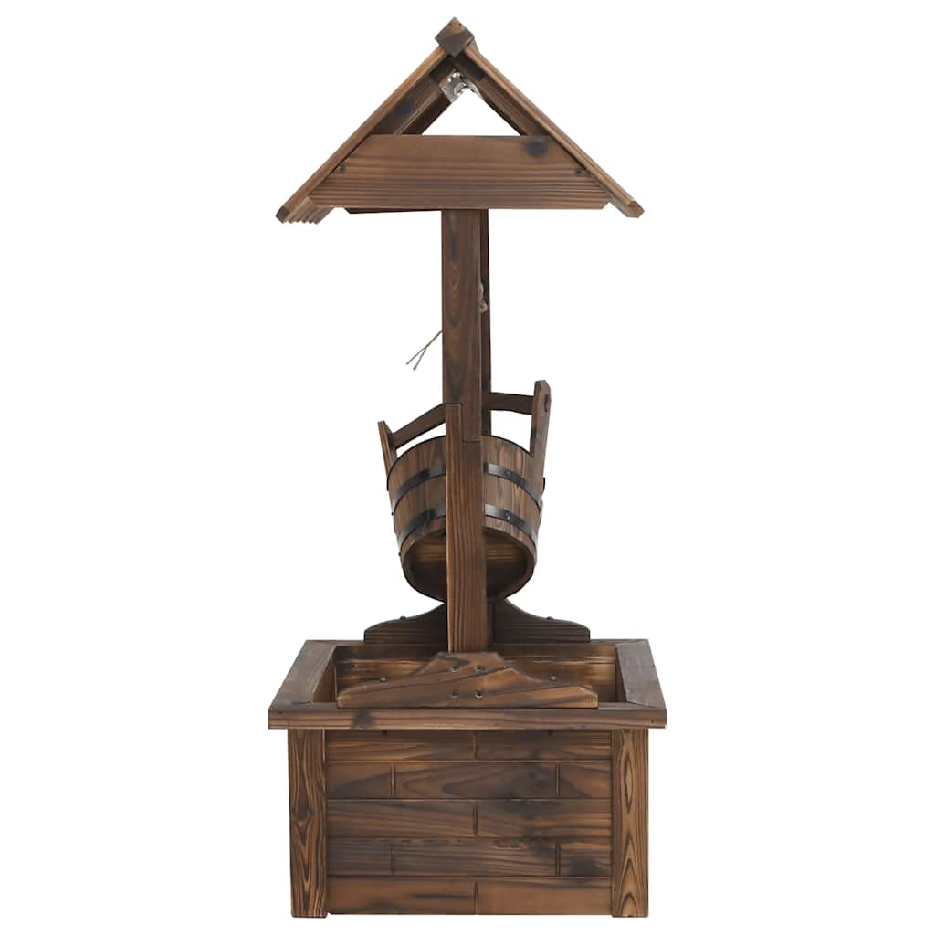 Fountain - wishing well with pump, 57x50x112cm, solid spruce