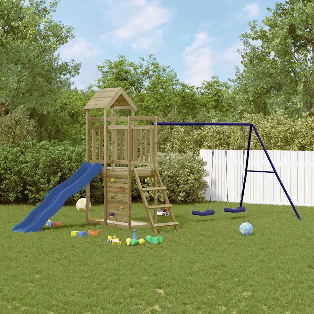 Outdoor play area set, impregnated pine wood