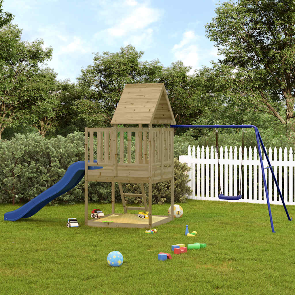 Outdoor playground set, impregnated pine wood