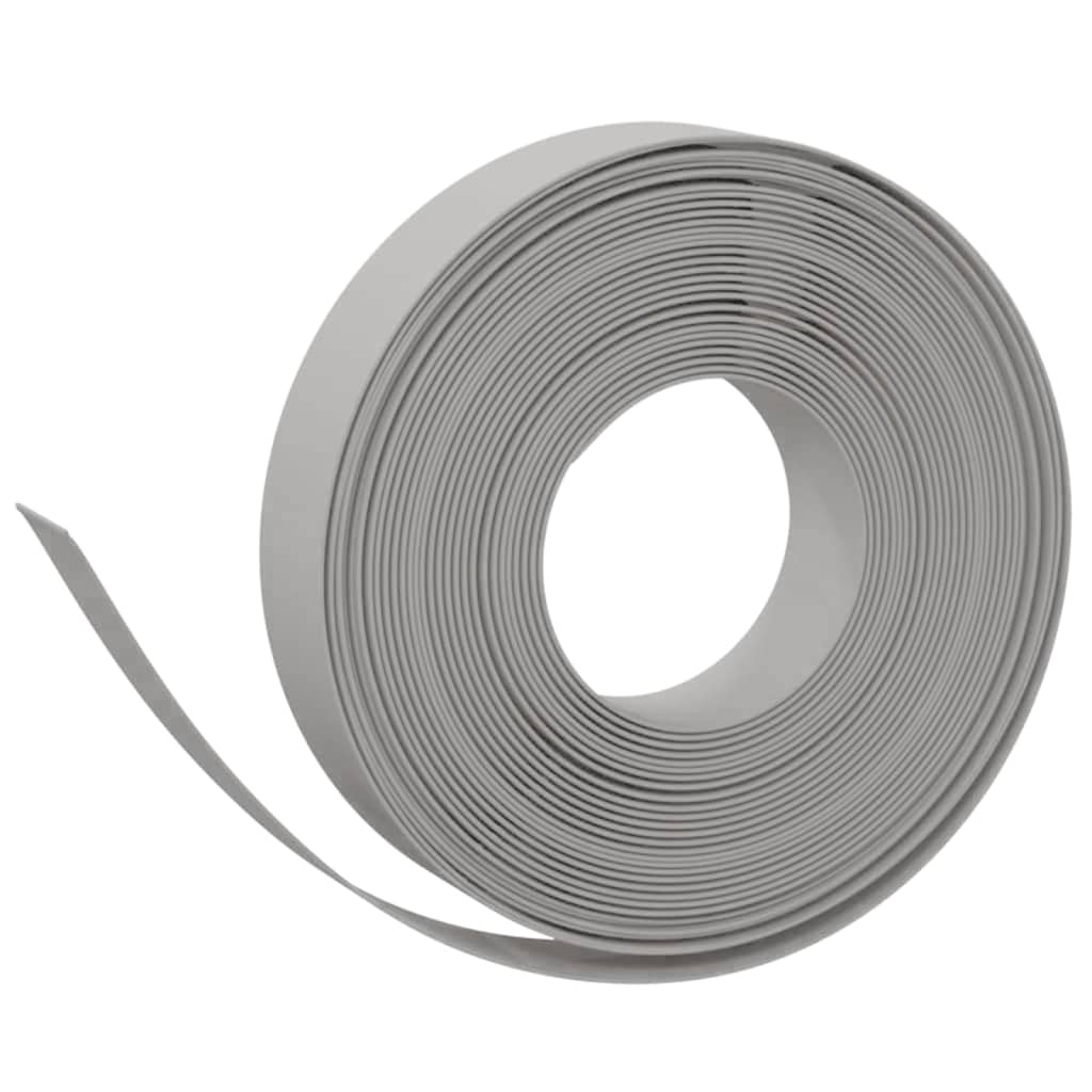 Garden edging, 2 pcs, grey, 10m, 10cm, polyethylene