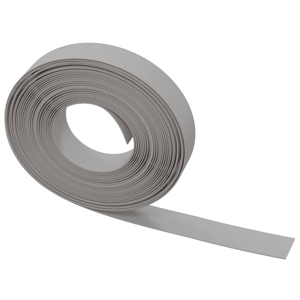 Garden edging, 2 pcs, grey, 10m, 10cm, polyethylene