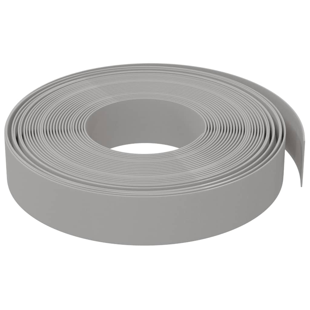 Garden edging, 2 pcs, grey, 10m, 10cm, polyethylene