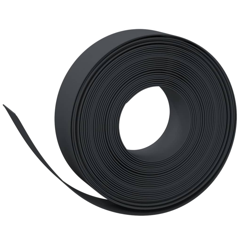 Garden edging, 2 pcs., black, 10m, 15cm, polyethylene