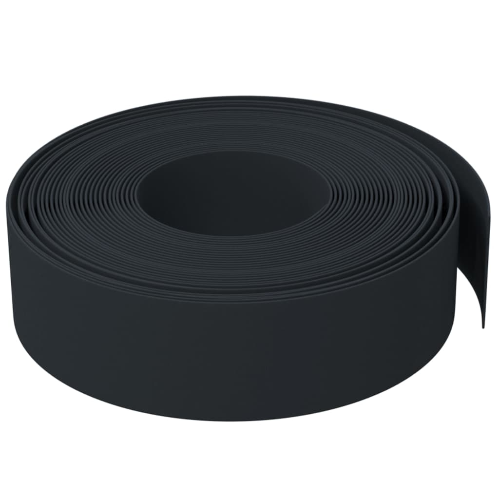 Garden edging, 2 pcs., black, 10m, 15cm, polyethylene