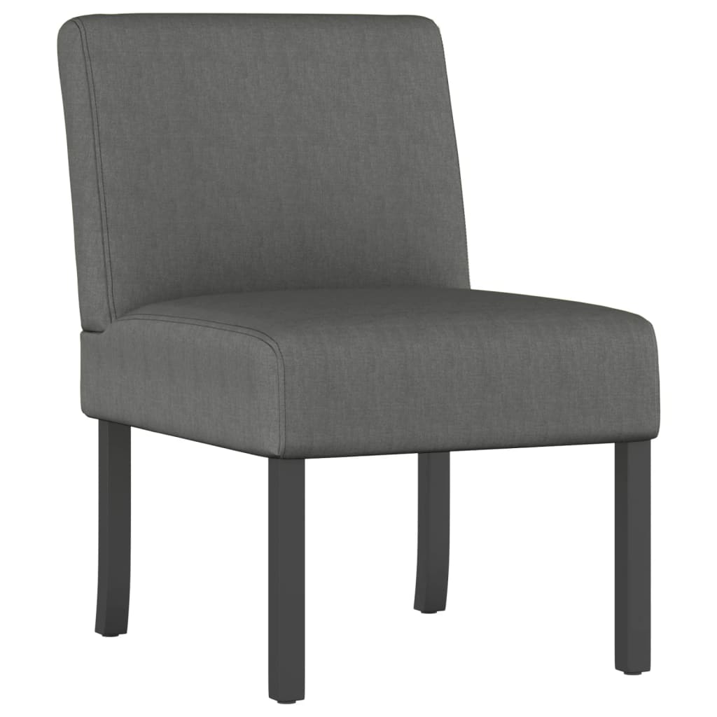 Chair with footstool, dark grey, fabric