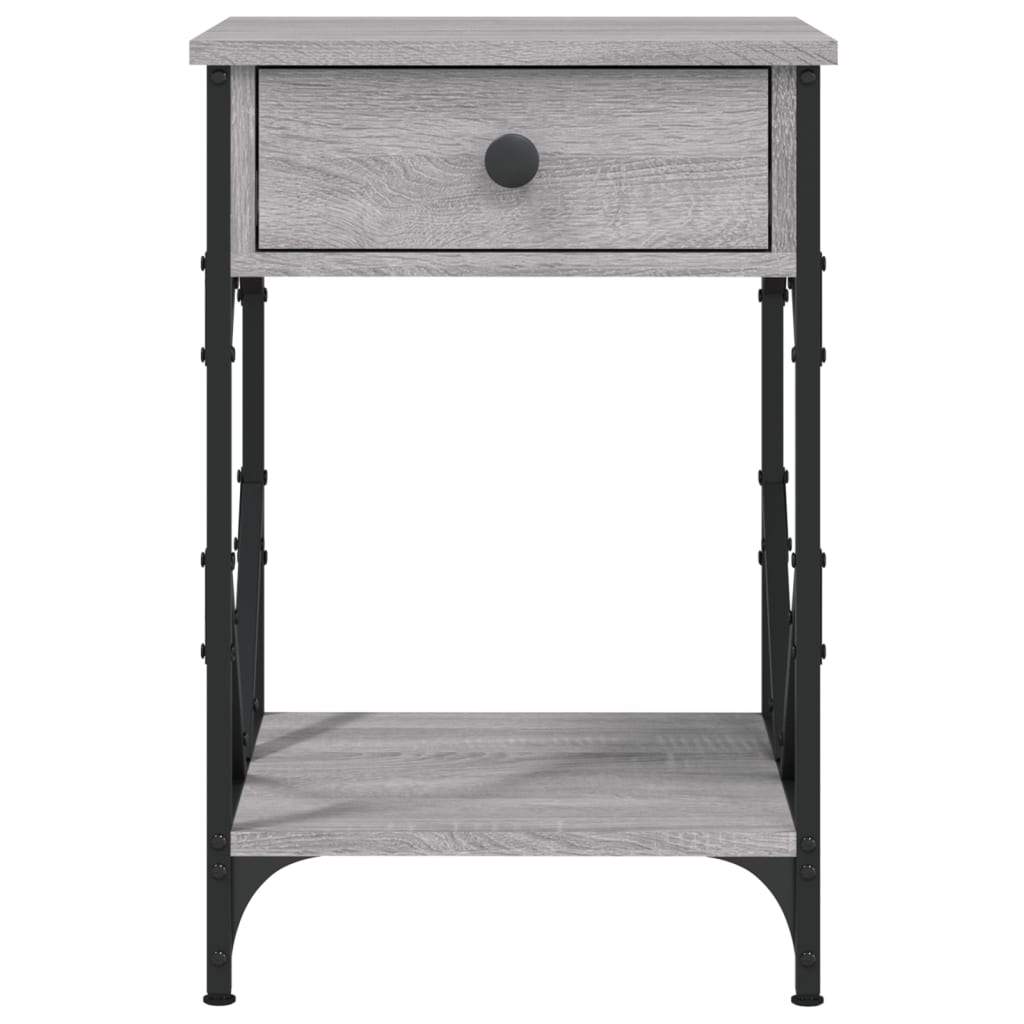 Bedside cabinet, grey oak, 40x42x60cm, engineered wood