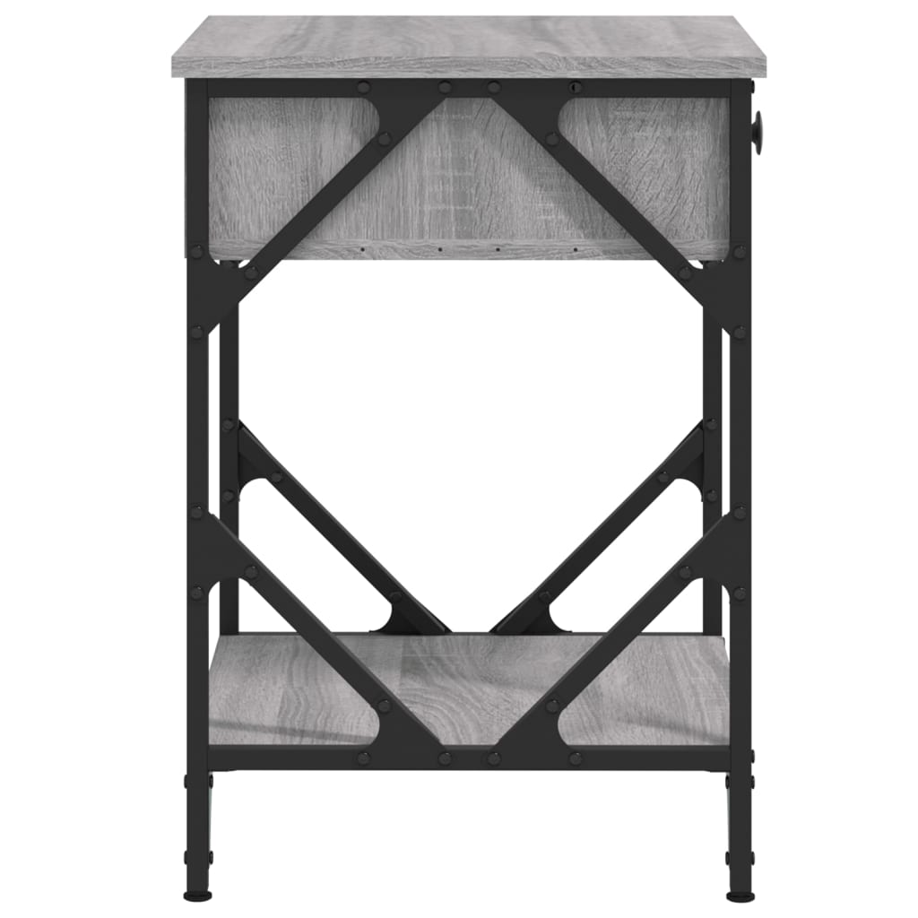 Bedside cabinet, grey oak, 40x42x60cm, engineered wood