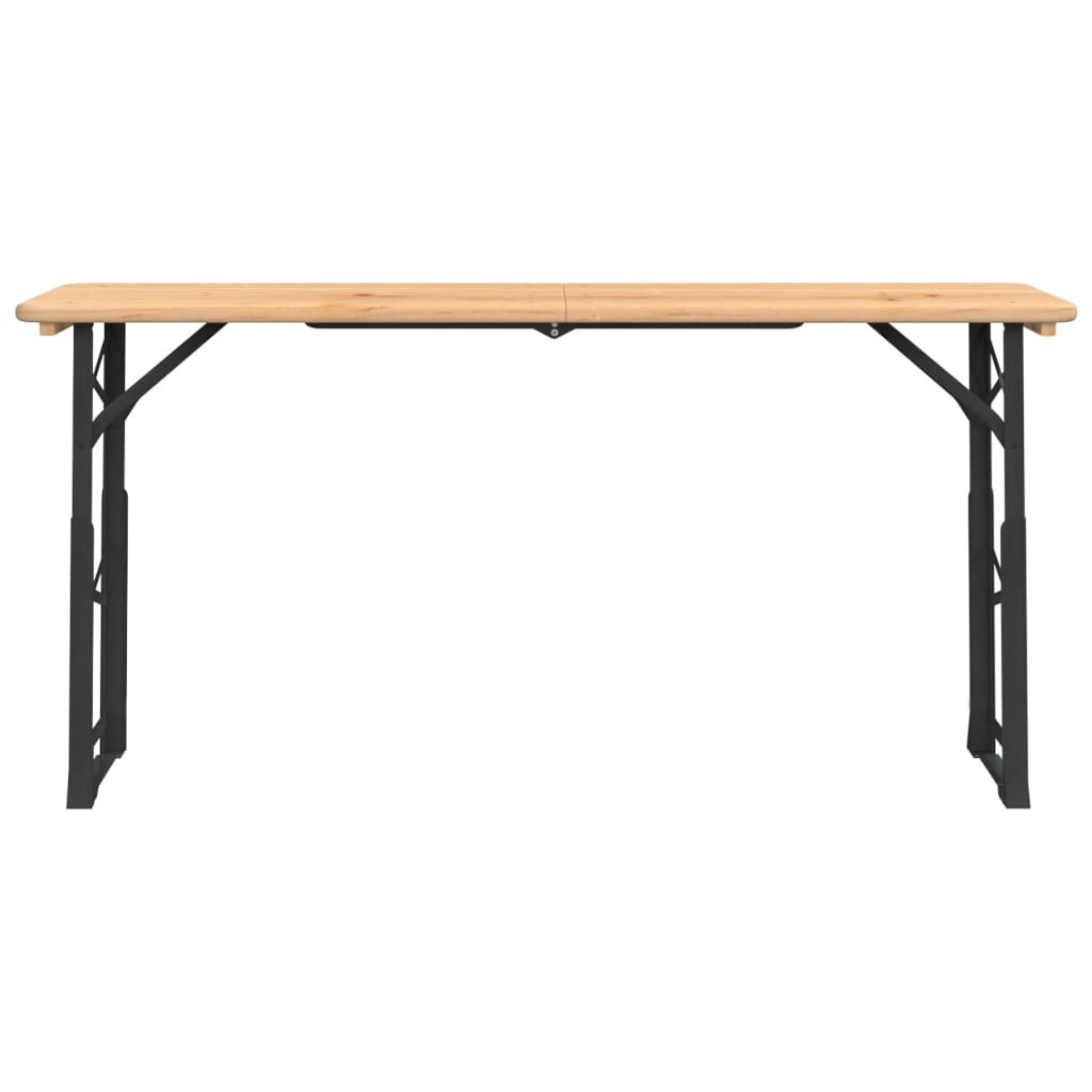 Folding beer table, 170x50x75/105cm, spruce solid wood