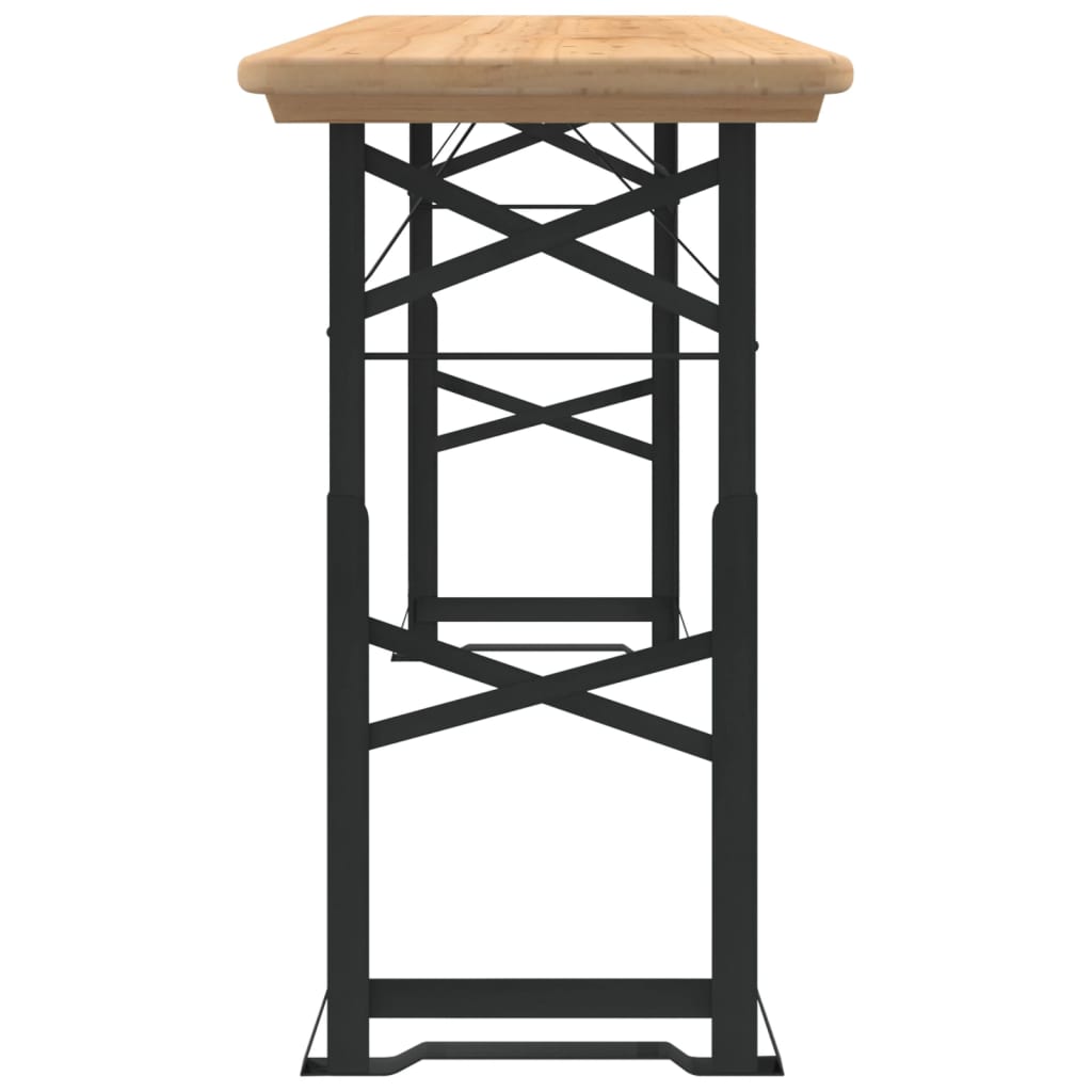 Folding beer table, 170x50x75/105cm, spruce solid wood