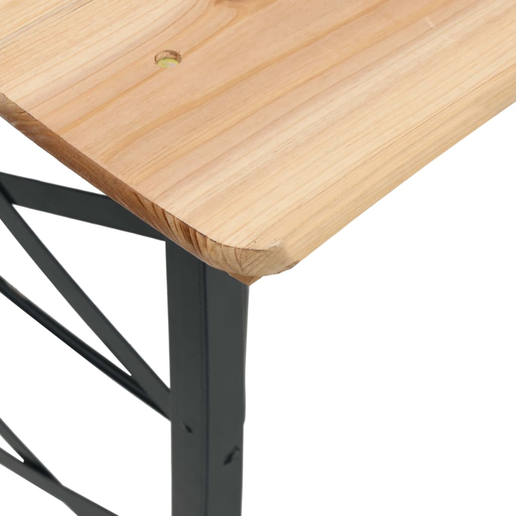 Folding beer table, 170x50x75/105cm, spruce solid wood