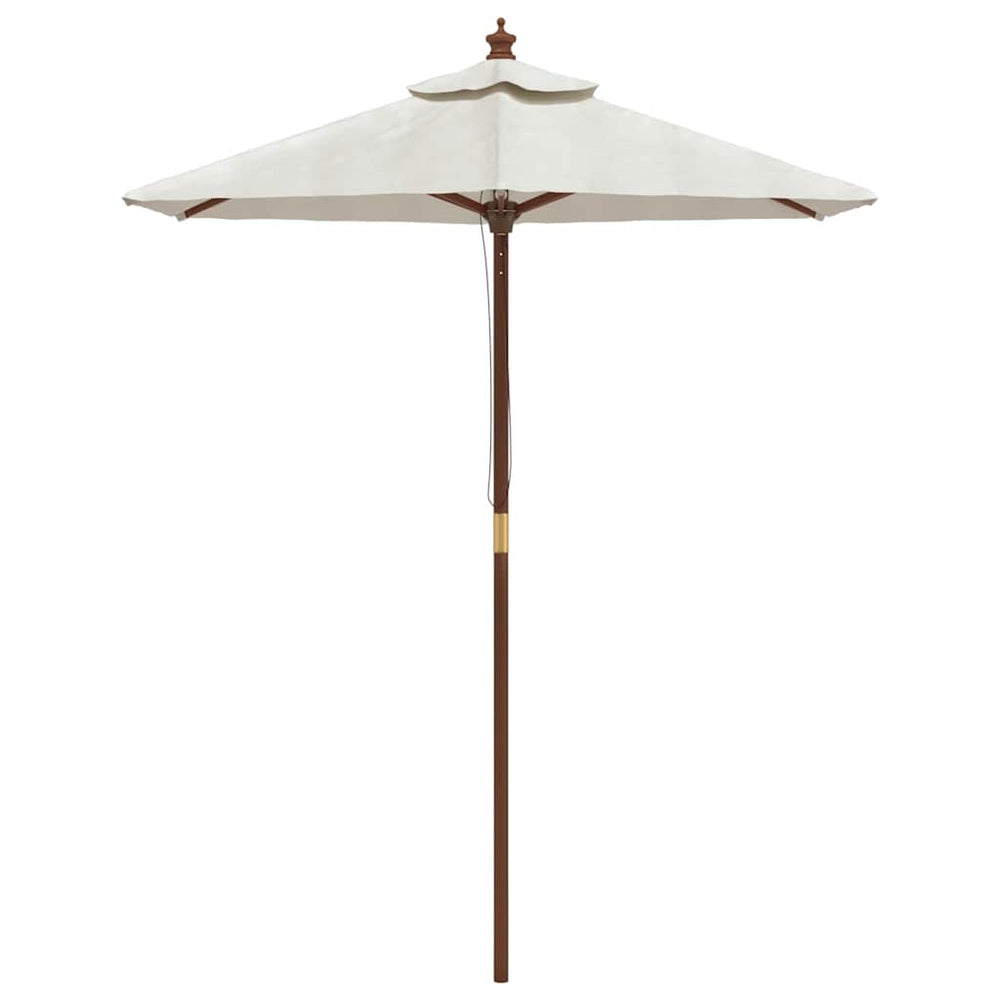 Garden Parasol with Wooden Pole, Sand-colored, 196x231cm