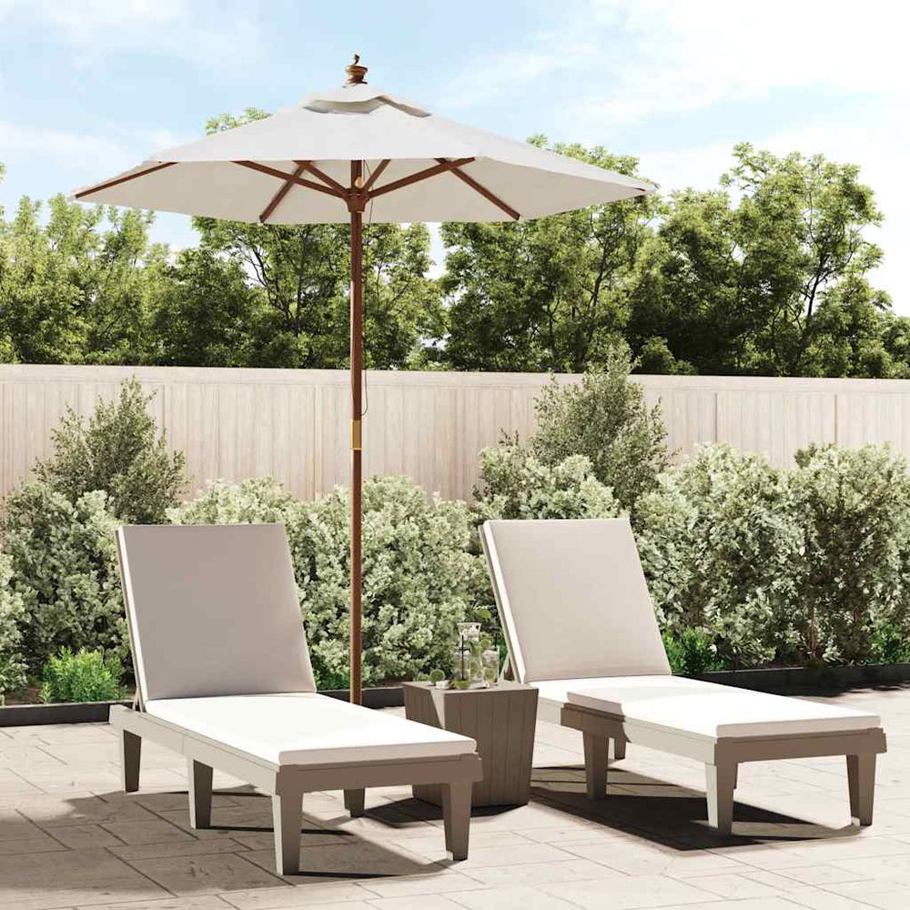Garden Parasol with Wooden Pole, Sand-colored, 196x231cm