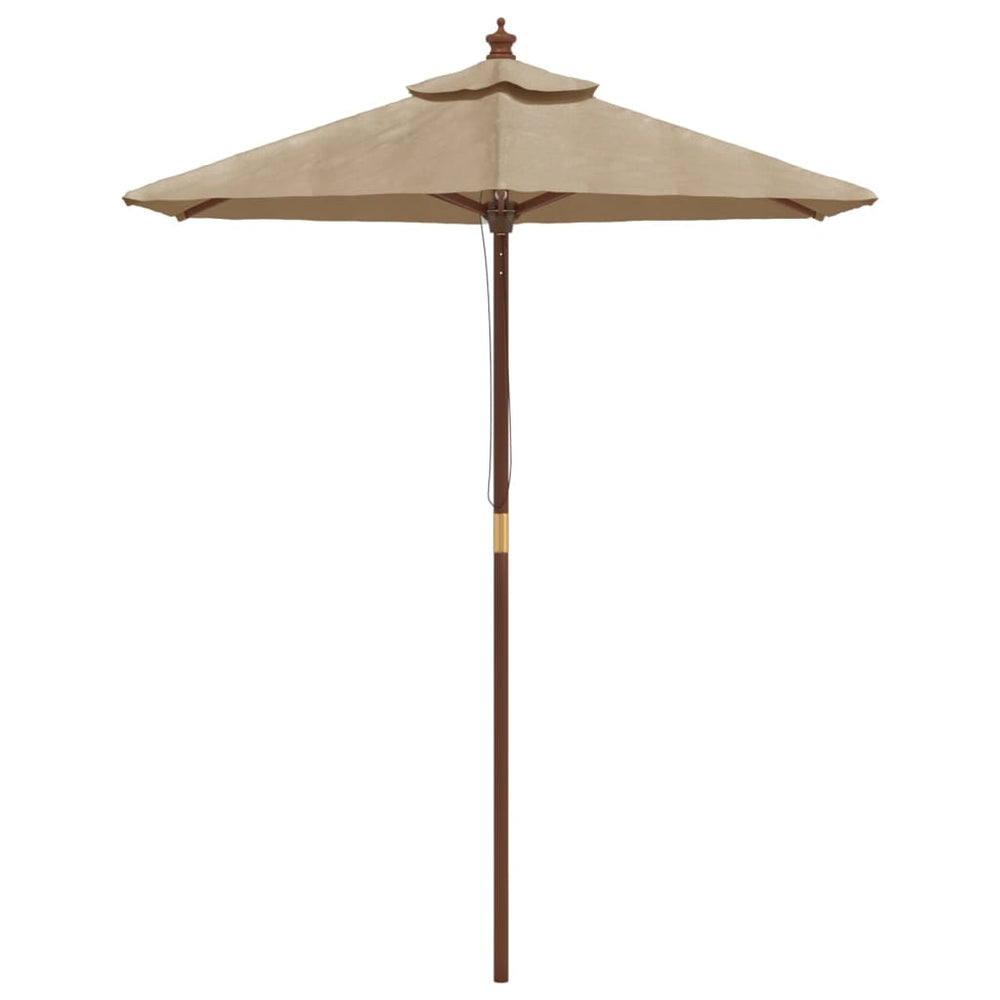 Garden umbrella with wooden pole, taupe, 196x231cm