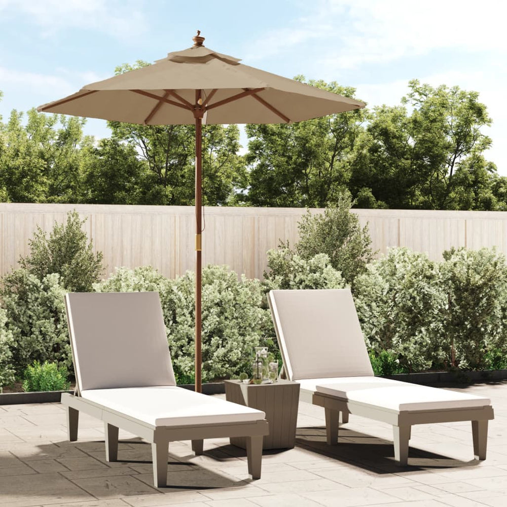 Garden umbrella with wooden pole, taupe, 196x231cm