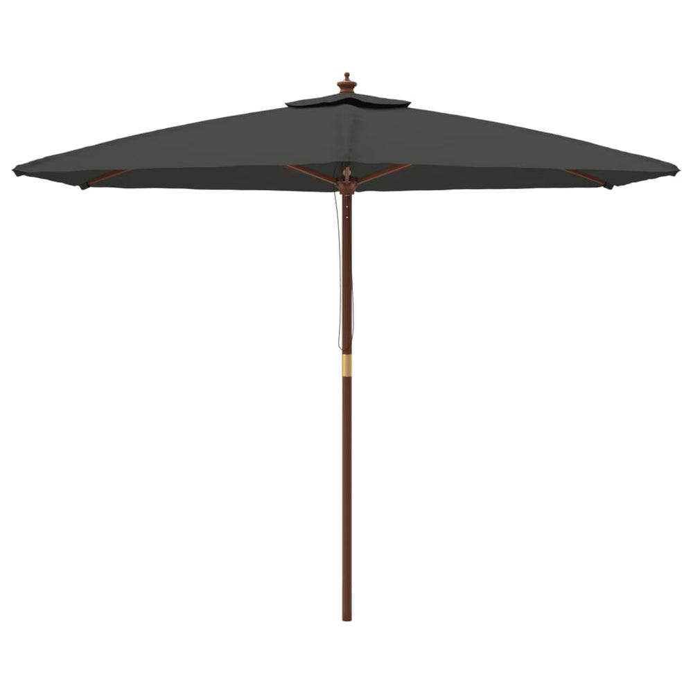 Garden Parasol with Wooden Pole, Anthracite, 299x240cm