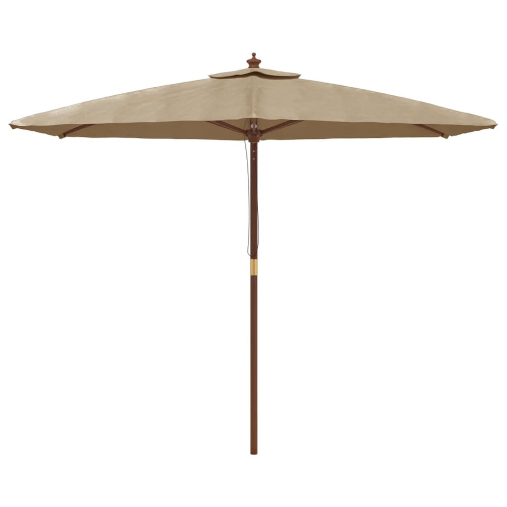 Garden Parasol with Wooden Pole, Taupe, 299x240cm