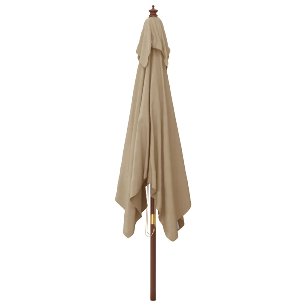 Sodo skėtis su mediniu stulpu, taupe spalvos, 300x300x273cm