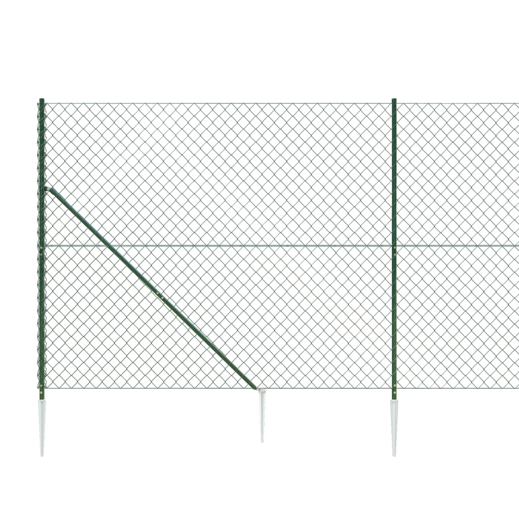 Stiepļu žogs ar asiem galiem, zaļš, 0,8x25m