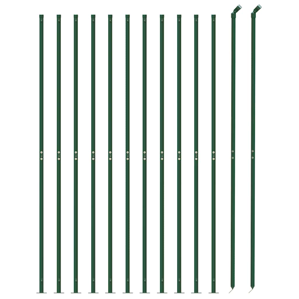 Tinklinė tvora su flanšais, žalios spalvos, 1,4x25m