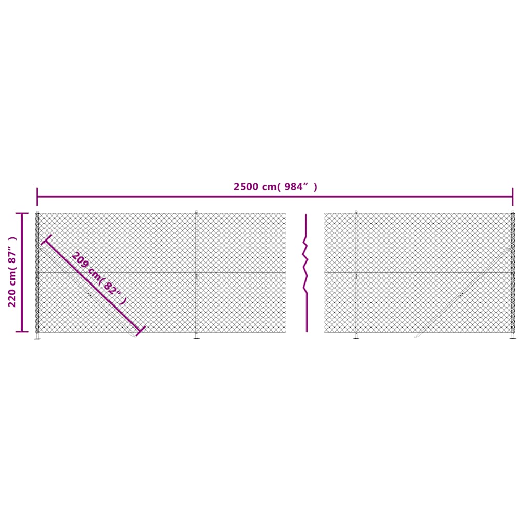 Tinklinė tvora su flanšais, žalios spalvos, 2,2x25 m