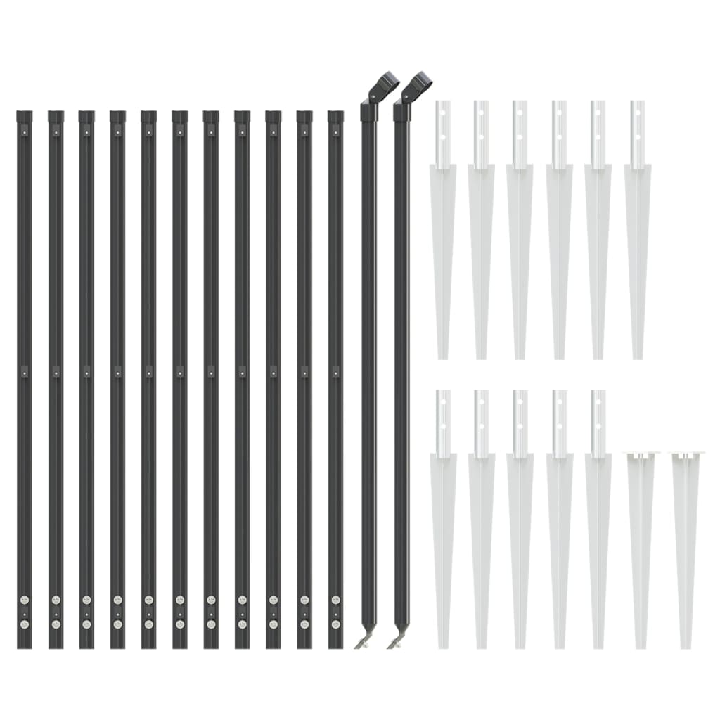 Tinklinė tvora su smaigais, antracito spalvos, 1,1x25m
