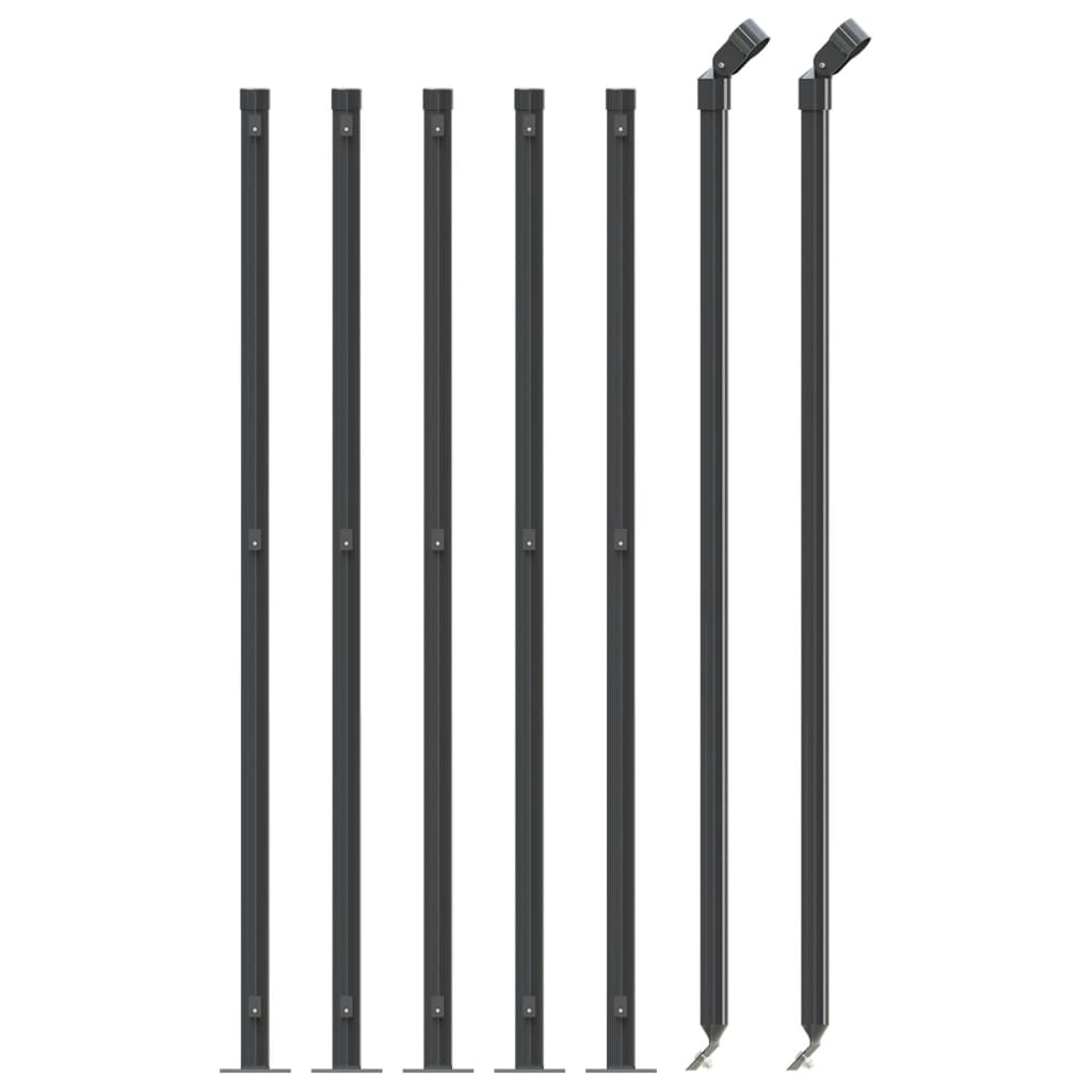 Welded mesh fence with flanges, anthracite, 0.8x10m