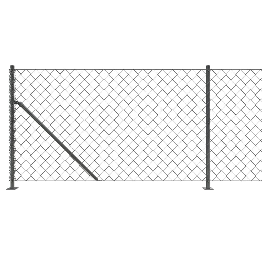 Welded mesh fence with flanges, anthracite, 0.8x10m
