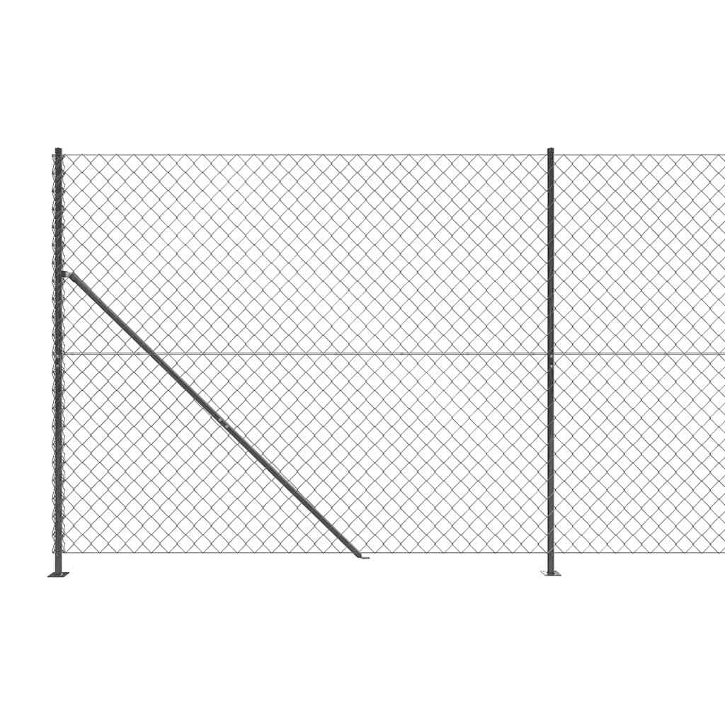 Mesh fence with flanges, anthracite, 1.6x10m