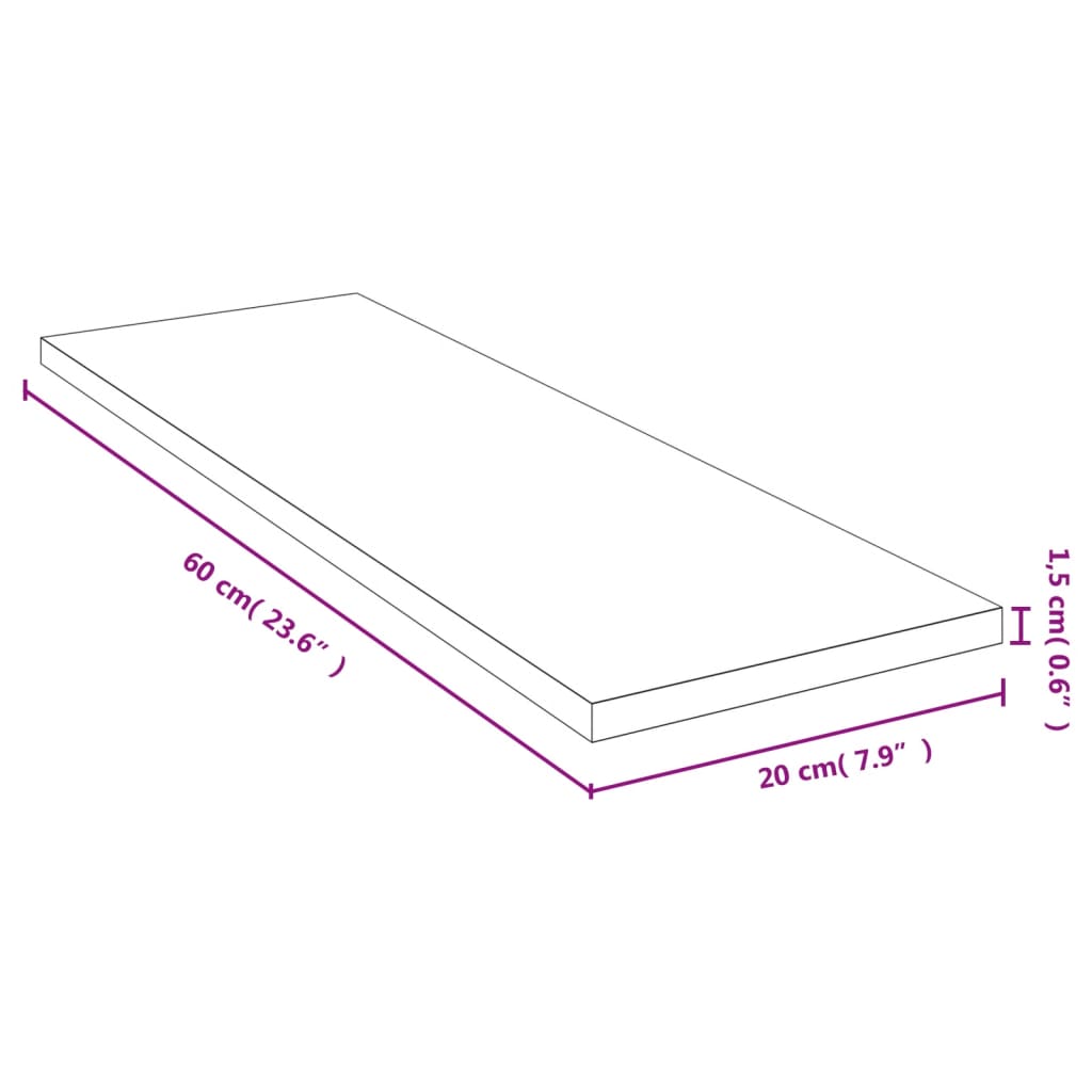Sienas plaukts, 60x20x1,5 cm, bambuss