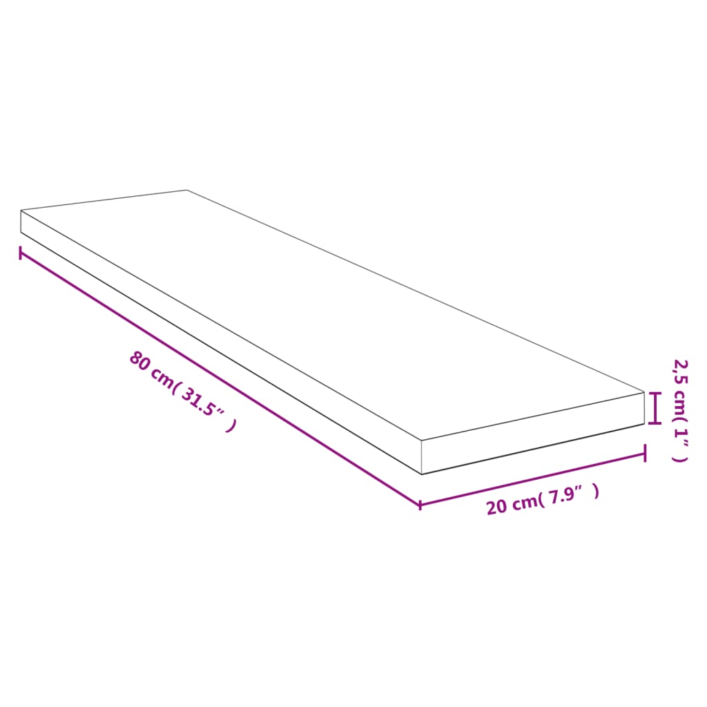 Sienas plaukts, 80x20x2,5 cm, bambuss